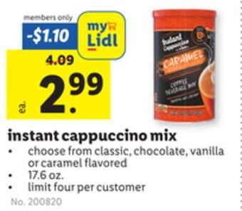 Lidl Instant cappuccino mix offer