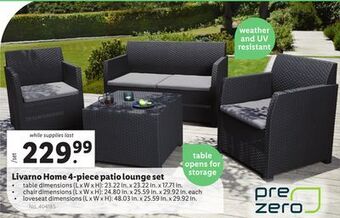 Lidl Livarno home 4-piece patio lounge set offer