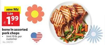 Lidl Bone in assorted pork chops offer