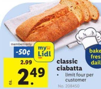 Lidl Classic ciabatta offer