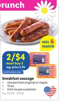 Lidl Breakfast sausage offer
