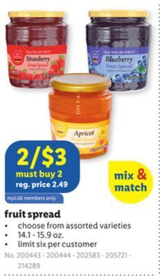 Lidl Fruit spread offer