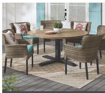 The Home Depot Hampton bay® devonwood 7 pc. patio dining set offer