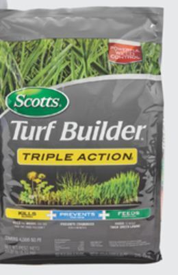 The Home Depot Scotts 11.31 lb. turf builder® triple action lawn fertilizer with weed control & preventer offer