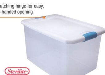 The Home Depot 64-quart latching storage box offer