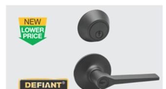 The Home Depot Defiant freedom deadbolt set offer