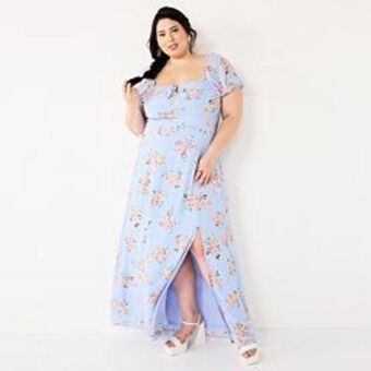 Kohl's Juniors' plus size so® u-wire front-slit maxi dress offer