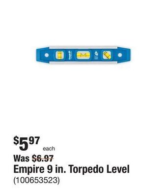 The Home Depot Empire 9 in. torpedo level offer