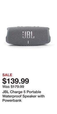 Kohl's Jbl charge 5 portable waterproof speaker with powerbank offer