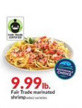 Hy-Vee Fair trade marinated shrimp offer