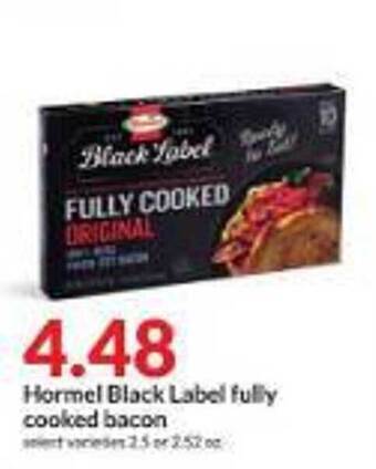 Hy-Vee Hormel black label fully cooked bacon offer