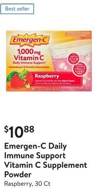 Walmart Emergen-c daily immune support vitamin c supplement powder offer