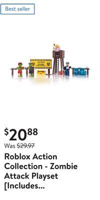 Walmart Roblox action collection - zombie attack playset [includes exclusive virtual item] offer