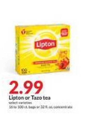 Hy-Vee Lipton or tazo tea offer