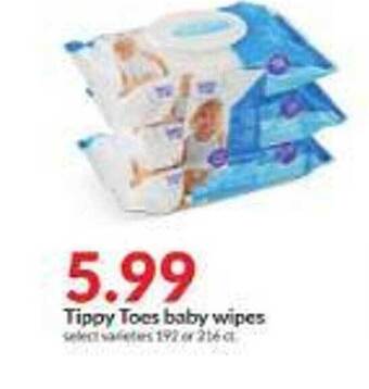 Hy-Vee Tippy toes baby wipes offer