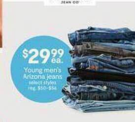 JC Penney Young men's arízona jeans offer