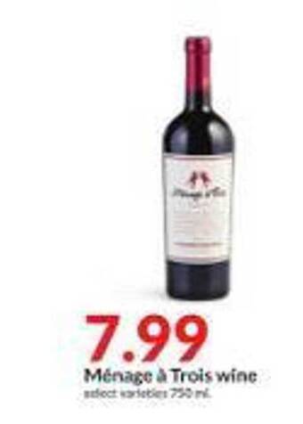 Hy-Vee Ménage à trois wine offer