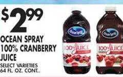 Ocean spray 100% cranberry juice