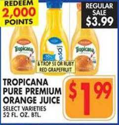 Met Foodmarkets Tropicana pure premium orange juice offer