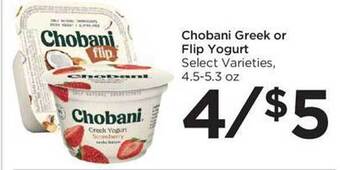 Food 4 Less Chobani greek or flip yogurt offer