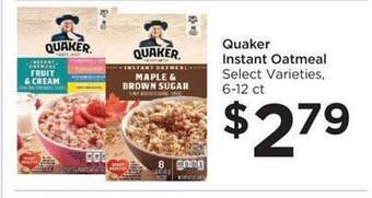 Food 4 Less Quaker instant oatmeal offer