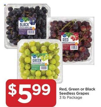 Food 4 Less Red, green or black seedless grapes offer