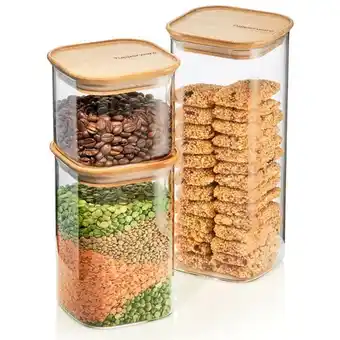 Tupperware Bogo glass & bamboo storage jars 3-pc. set offer