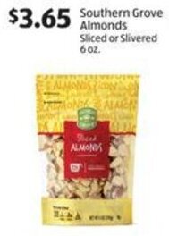 Aldi Southern Grove Almonds Sliced or Slivered 6 oz offer