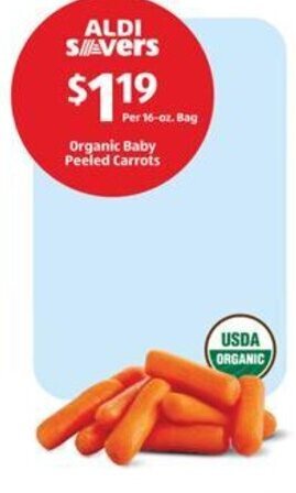 Aldi Organic Baby Peeled Carrots offer