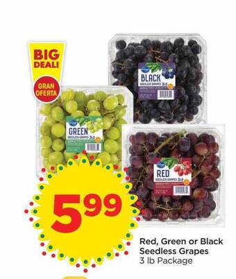 Food 4 Less Red, green or black seedless grapes offer