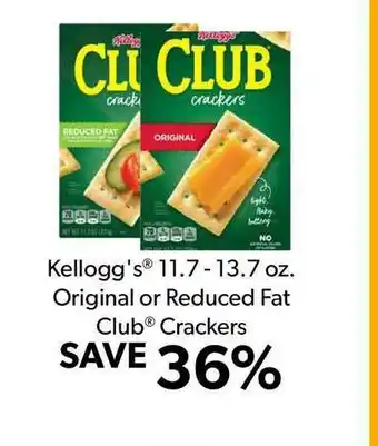 Commissary Kellogg's 11.7 - 13.7 Oz. Original Or Reduced Fat Club Crackers offer
