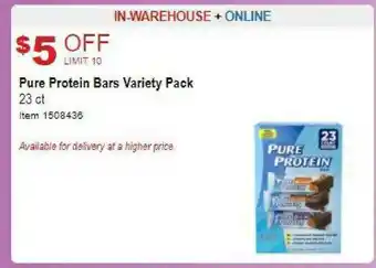 Costco Pure Protein Bars 23 Ct offer