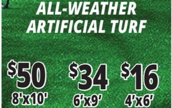 Ocean State Job Lot All-weather artificial turf offer