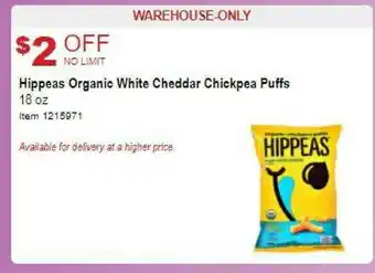 Costco Hippeas Organic White Cheddar Chickpea Puffs 18 Oz offer