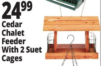 Ocean State Job Lot Cedar chalet feeder with 2 suet cages offer