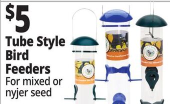 Ocean State Job Lot Tube style bird feeders offer