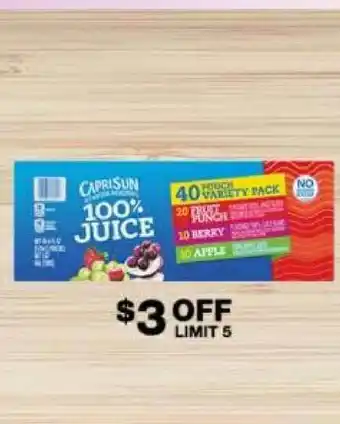 Costco Caprisun 100% Juice offer