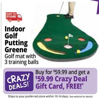 Ocean State Job Lot Indoor golf putting greene offer