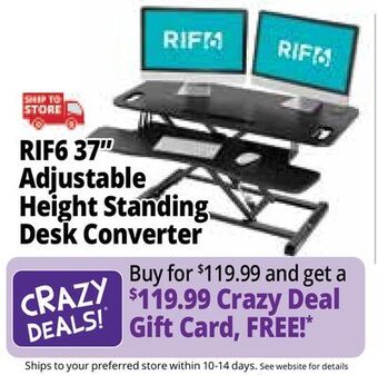 Ocean State Job Lot Rif6 37" adjustable height standing desk converter offer