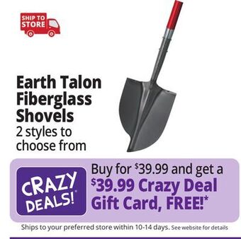 Ocean State Job Lot Earth talon fiberglass shovels offer