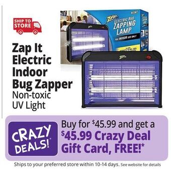 Ocean State Job Lot Zap it! electric indoor bug zapper with non-toxic attractant uv light and electric shock offer