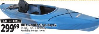 Ocean State Job Lot Lifetime zenith 10' sit-in kayak offer