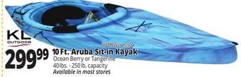 Ocean State Job Lot Kl outdoor aruba 10' sit-in kayak, ocean berry offer