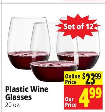 Ocean State Job Lot Plastic wine glasses offer