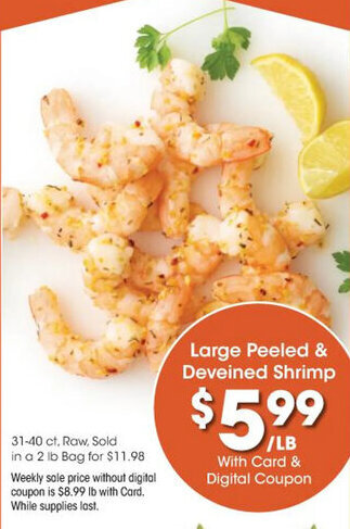 Kroger Large Peeled & Deveined Shrimp offer