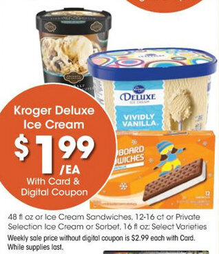 Kroger Kroger Deluxe Ice Cream offer