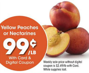 Kroger Yellow Peaches or Nectarines offer