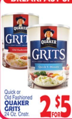 Bravo Supermarkets Quaker grits offer