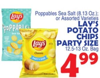 Bravo Supermarkets Lay's potato chips party size, 12.5-13 oz. bag offer