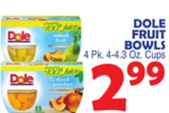Bravo Supermarkets Dole fruit bowls offer